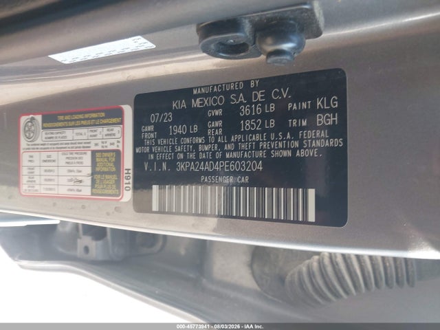 Aukcja sprzedaży 2023 Kia Rio S, vin: 3KPA24AD4PE603204, numer aukcji: 45773941