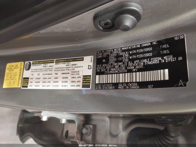 45773982 :رقم المزاد ، 2T2HZMDA0MC265558 vin ، 2021 Lexus Rx 350 مزاد بيع