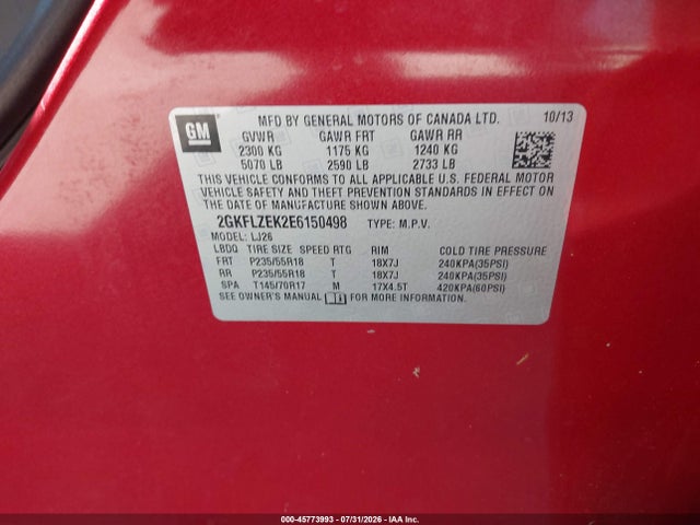 GMC Terrain Denali 2014 2GKFLZEK2E6150498 Image 9