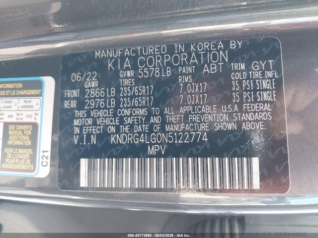 KNDRG4LG0N5122774 KIA Sorento Hybrid S