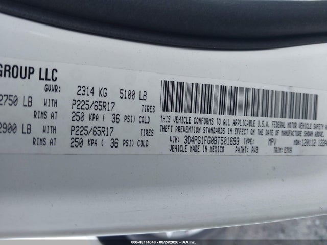 Продаж на аукціоні авто 2011 Dodge Journey Mainstreet, vin: 3D4PG1FG0BT501693, номер лоту: 45774048