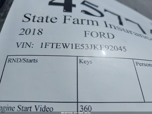 Ford F-150 Xlt 2018 1FTEW1E53JKF92045 Image 9