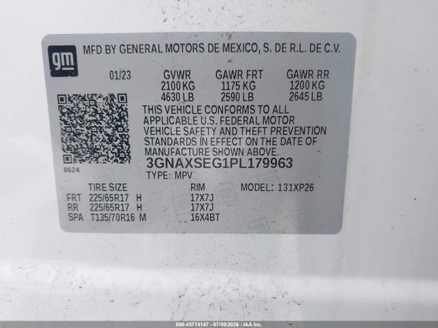 Chevrolet Equinox Awd Ls 2023 3GNAXSEG1PL179963 Image 9