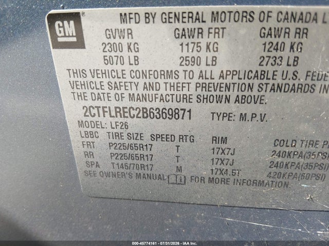 2011 Gmc Terrain Sle-1 მანქანა იყიდება აუქციონზე, vin: 2CTFLREC2B6369871, აუქციონის ნომერი: 45774161