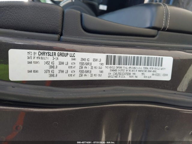 45774391 :رقم المزاد ، 1C4RJFBG1EC479200 vin ، 2014 Jeep Grand Cherokee Limited مزاد بيع