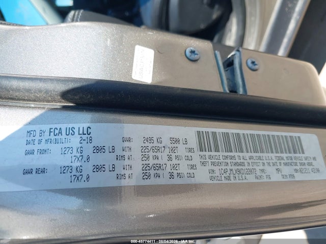 45774411 :رقم المزاد ، 1C4PJMLX9KD122072 vin ، 2019 Jeep Cherokee Latitude Plus 4x4 مزاد بيع