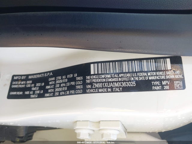 Maserati Levante 2021 ZN661XUA0MX363025 Image 9