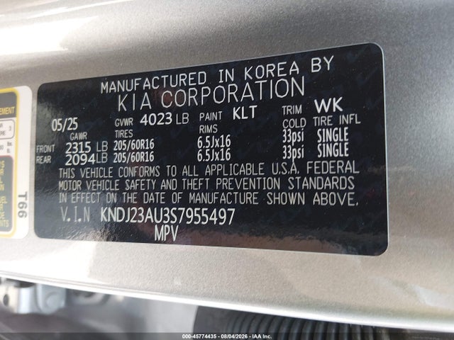 KNDJ23AU3S7955497 KIA SOUL LX