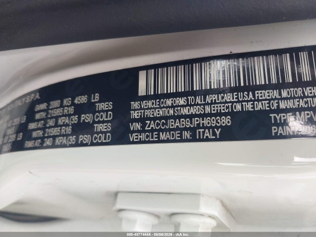 Продаж на аукціоні авто 2018 Jeep Renegade Sport 4x4, vin: ZACCJBAB9JPH69386, номер лоту: 45774444