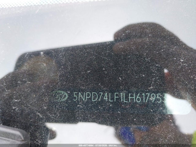 45774564 :رقم المزاد ، 5NPD74LF1LH617953 vin ، 2020 Hyundai Elantra Se مزاد بيع