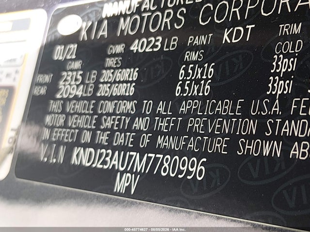 KIA SOUL S 2021 KNDJ23AU7M7780996 Image 9