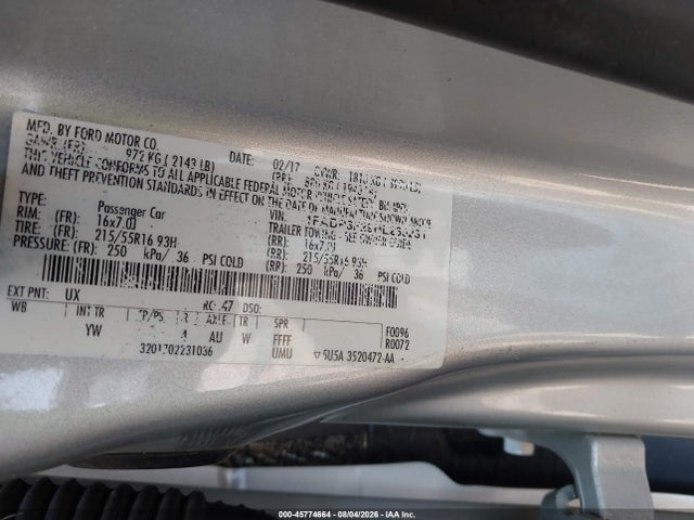 Продажа на аукционе авто 2017 Ford Focus Se, vin: 1FADP3F29HL235231, номер лота: 45774664