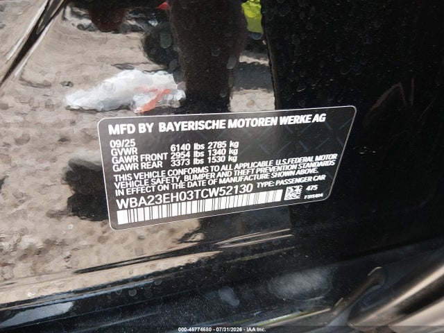 Aukcja sprzedaży 2026 Bmw 740i, vin: WBA23EH03TCW52130, numer aukcji: 45774680