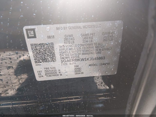 Aukcja sprzedaży 2019 Buick Enclave Fwd Essence, vin: 5GAERBKW1KJ145863, numer aukcji: 45774751