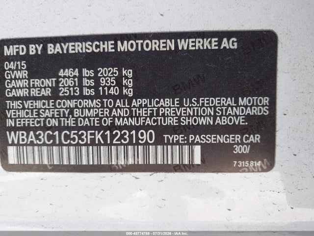 WBA3C1C53FK123190 BMW 328I