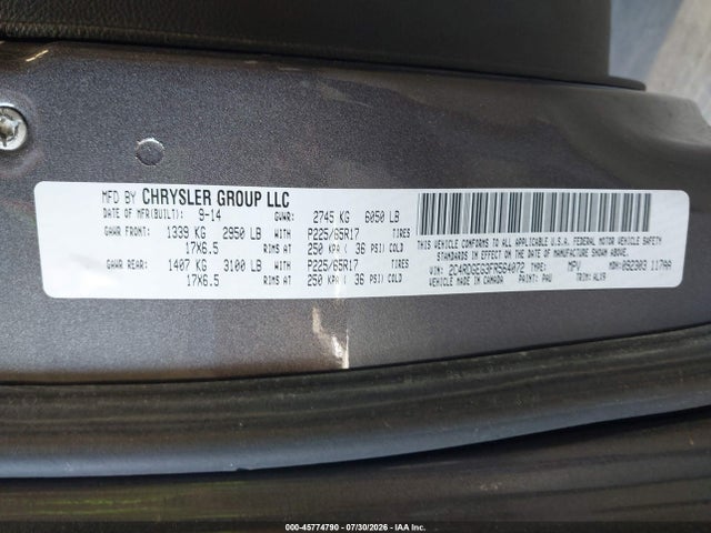 Продаж на аукціоні авто 2015 Dodge Grand Caravan R/t, vin: 2C4RDGEG3FR564072, номер лоту: 45774790