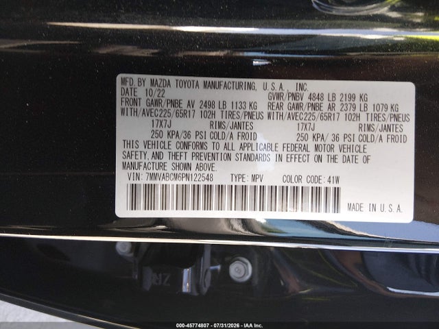 Продаж на аукціоні авто 2023 Mazda Cx-50 2.5 S Preferred Plus, vin: 7MMVABCM6PN122548, номер лоту: 45774807