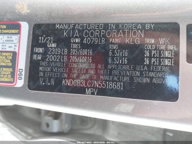 KIA NIRO LX 2022 KNDCB3LC7N5518681 Image 9