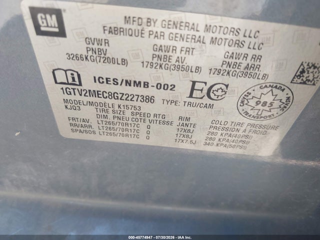 GMC Sierra 1500 Sle 2016 1GTV2MEC8GZ227386 Image 9