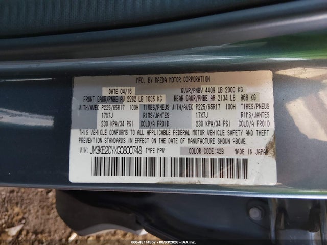 Mazda Cx-5 Touring 2016 JM3KE2CYXG0800748 Image 9