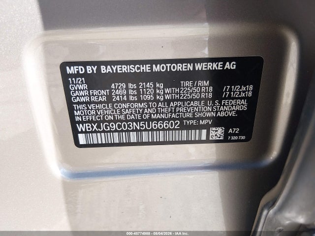 Aukcja sprzedaży 2022 Bmw X1 Xdrive28i, vin: WBXJG9C03N5U66602, numer aukcji: 45774988