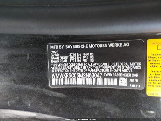 Продажа на аукционе авто 2021 Mini Hardtop Cooper S, vin: WMWXR5C05M2N63047, номер лота: 45775088