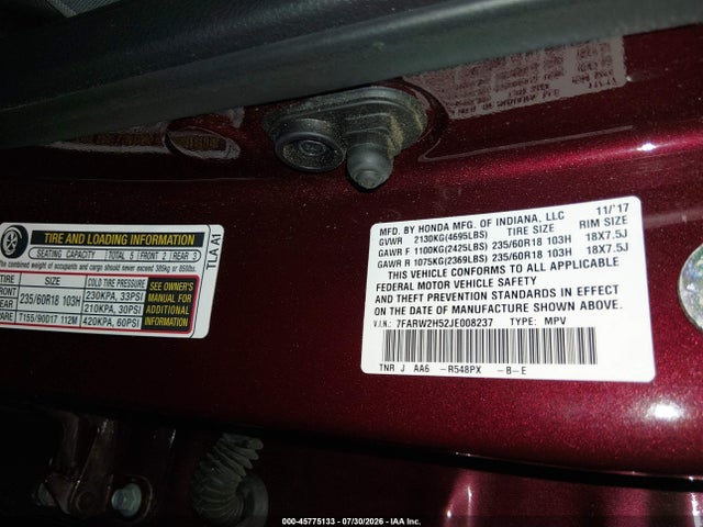 Honda CR-V EX 2018 7FARW2H52JE008237 Image 9