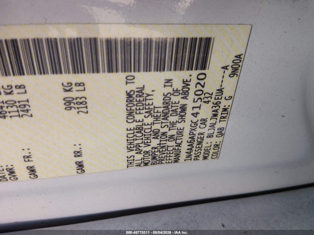 Nissan Maxima 3.5 Sv 2016 1N4AA6APXGC415020 Image 9