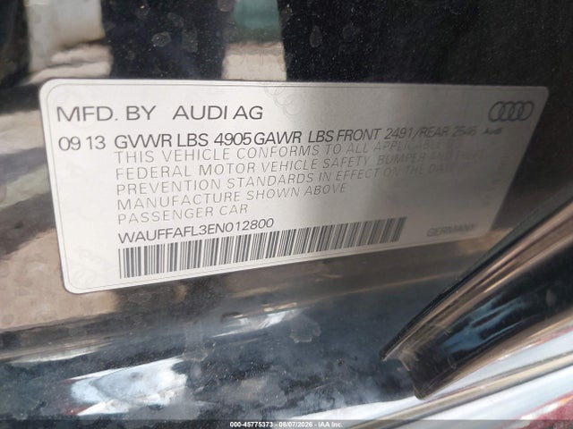 Aukcja sprzedaży 2014 Audi A4 2.0t Premium, vin: WAUFFAFL3EN012800, numer aukcji: 45775373