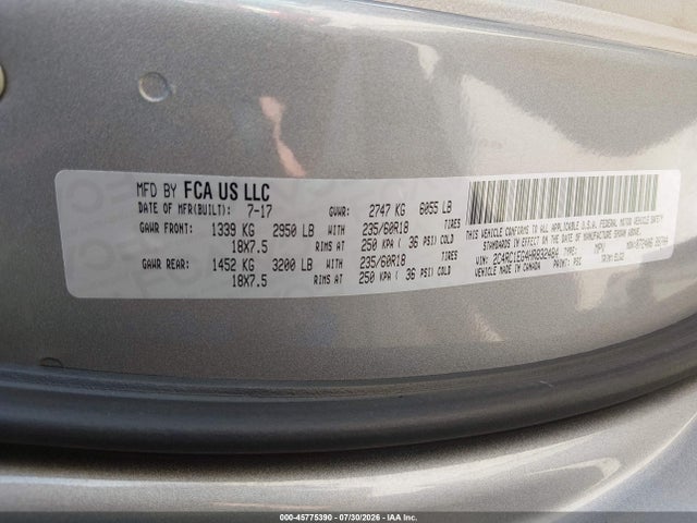 Aukcja sprzedaży 2017 Chrysler Pacifica Touring-l Plus, vin: 2C4RC1EG4HR832484, numer aukcji: 45775390