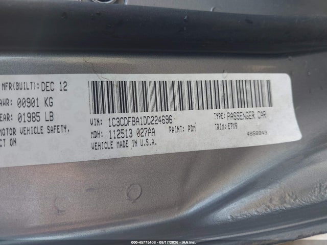 Продаж на аукціоні авто 2013 Dodge Dart Sxt, vin: 1C3CDFBA1DD224696, номер лоту: 45775408
