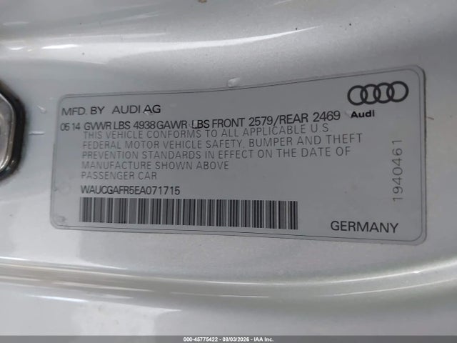 Audi S5 3.0t Premium Plus 2014 WAUCGAFR5EA071715 Image 9
