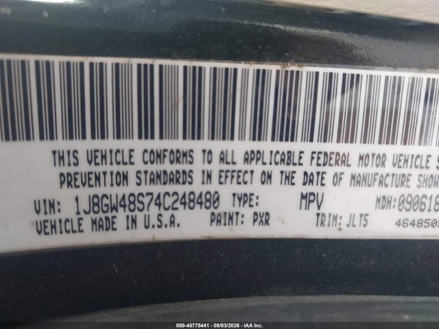 2004 Jeep Grand Cherokee Laredo მანქანა იყიდება აუქციონზე, vin: 1J8GW48S74C248480, აუქციონის ნომერი: 45775441