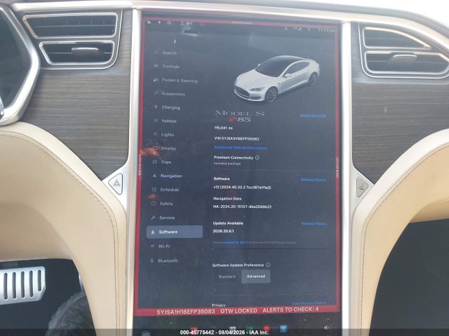 Tesla Model S P85 2014 5YJSA1H18EFP35083 Image 7