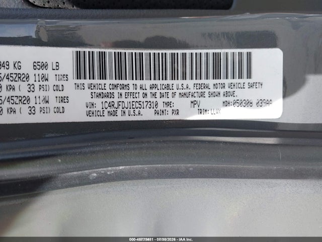 Продажа на аукционе авто 2014 Jeep Grand Cherokee Srt8, vin: 1C4RJFDJ1EC517310, номер лота: 45775481
