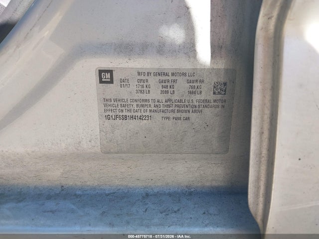 Chevrolet Sonic Premier Auto 2017 1G1JF6SB1H4142231 Image 9
