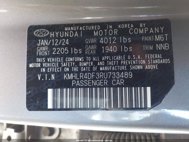 Aukcja sprzedaży 2024 Hyundai Elantra N Line, vin: KMHLR4DF3RU733489, numer aukcji: 45775736