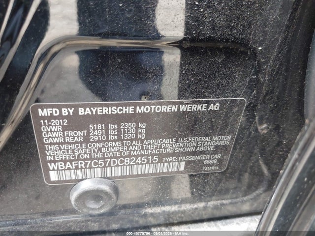 Aukcja sprzedaży 2013 Bmw 535i, vin: WBAFR7C57DC824515, numer aukcji: 45775796
