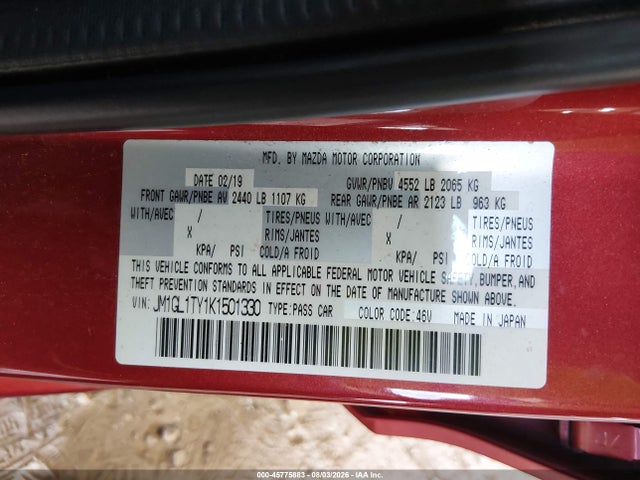 JM1GL1TY1K1501330 Mazda Mazda6 Grand Touring