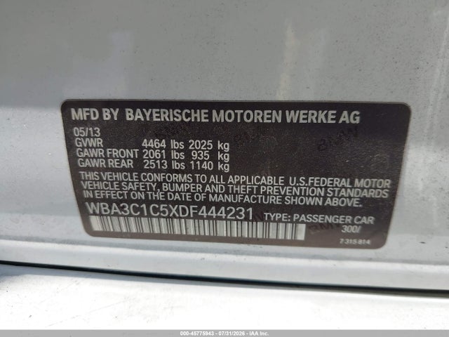 Aukcja sprzedaży 2013 Bmw 328i, vin: WBA3C1C5XDF444231, numer aukcji: 45775943
