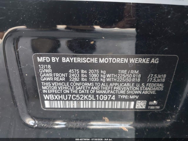 Aukcja sprzedaży 2019 Bmw X1 Sdrive28i, vin: WBXHU7C52K5L10974, numer aukcji: 45776104