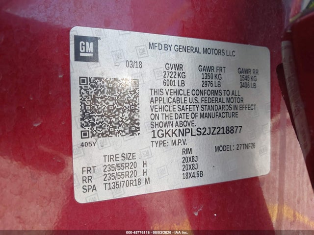 GMC Acadia Denali 2018 1GKKNPLS2JZ218877 Image 9