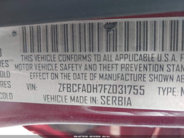 Продаж на аукціоні авто 2015 Fiat 500l Urbana Trekking, vin: ZFBCFADH7FZ031755, номер лоту: 45776158