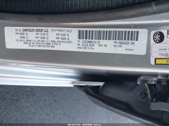 2014 Dodge Avenger Se მანქანა იყიდება აუქციონზე, vin: 1C3CDZAB8EN161118, აუქციონის ნომერი: 45776162