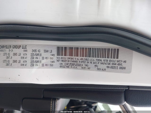 Продаж на аукціоні авто 2015 Jeep Cherokee Limited, vin: 1C4PJMDB9FW556814, номер лоту: 45776166