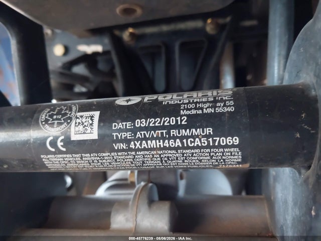 Aukcja sprzedaży 2012 Polaris Sportsman 400 H.o., vin: 4XAMH46A1CA517069, numer aukcji: 45776239