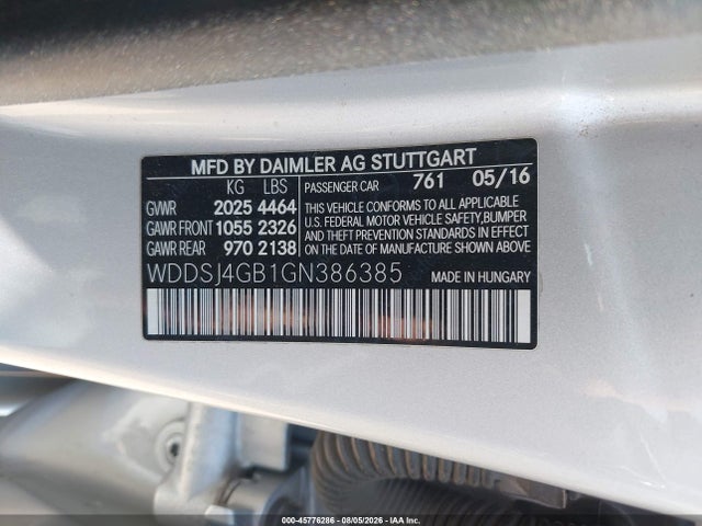 WDDSJ4GB1GN386385 Mercedes-Benz CLA 250 4MATIC