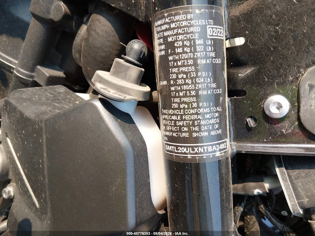 Triumph Motorcycle Tiger Sport 660 2022 SMTL20ULXNTBA3492 Image 10