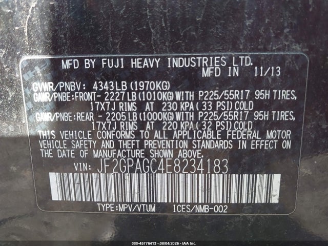 Subaru Xv Crosstrek 2.0i Limited 2014 JF2GPAGC4E8234183 Image 9