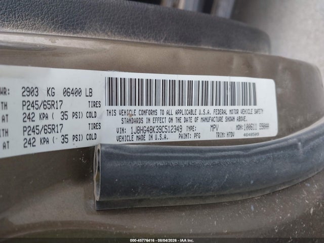 Aukcja sprzedaży 2009 Jeep Commander Sport, vin: 1J8HG48K39C512349, numer aukcji: 45776416